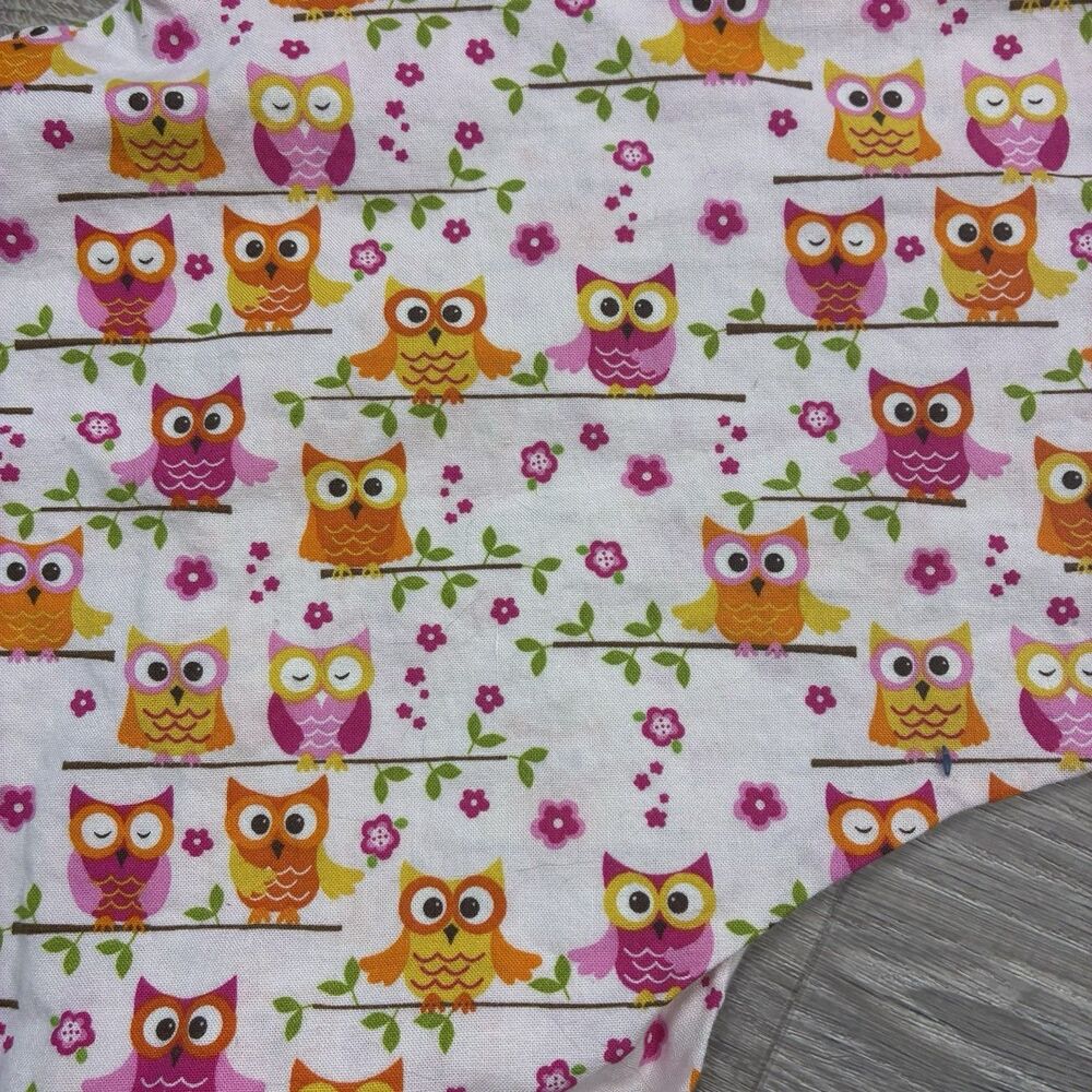 2 Boppy Nursing Pillow Covers ONLY Pink White Trim Fleece & Owl Cotton Handmade - Picture 2 of 5